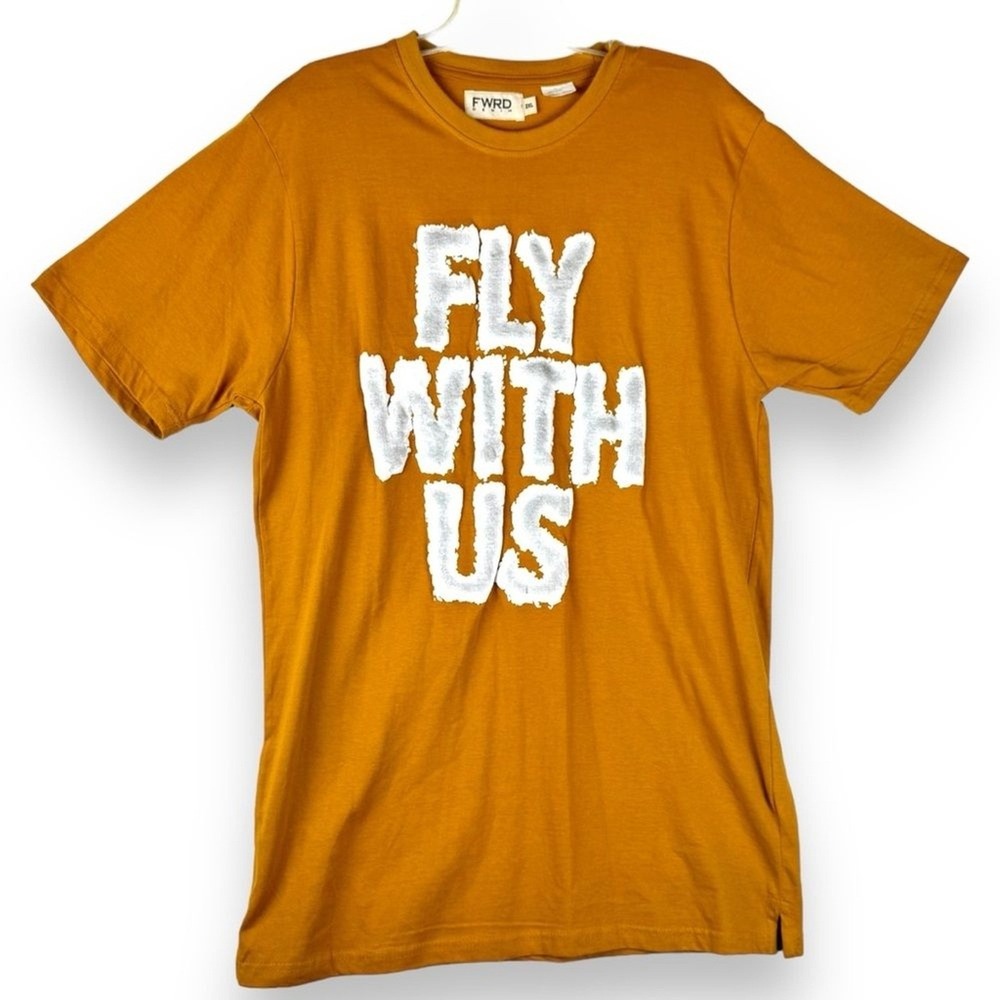 FWRD Denim T Shirt Size 2XL Fly With Us Graphic Tee Streetwear Indie Skater